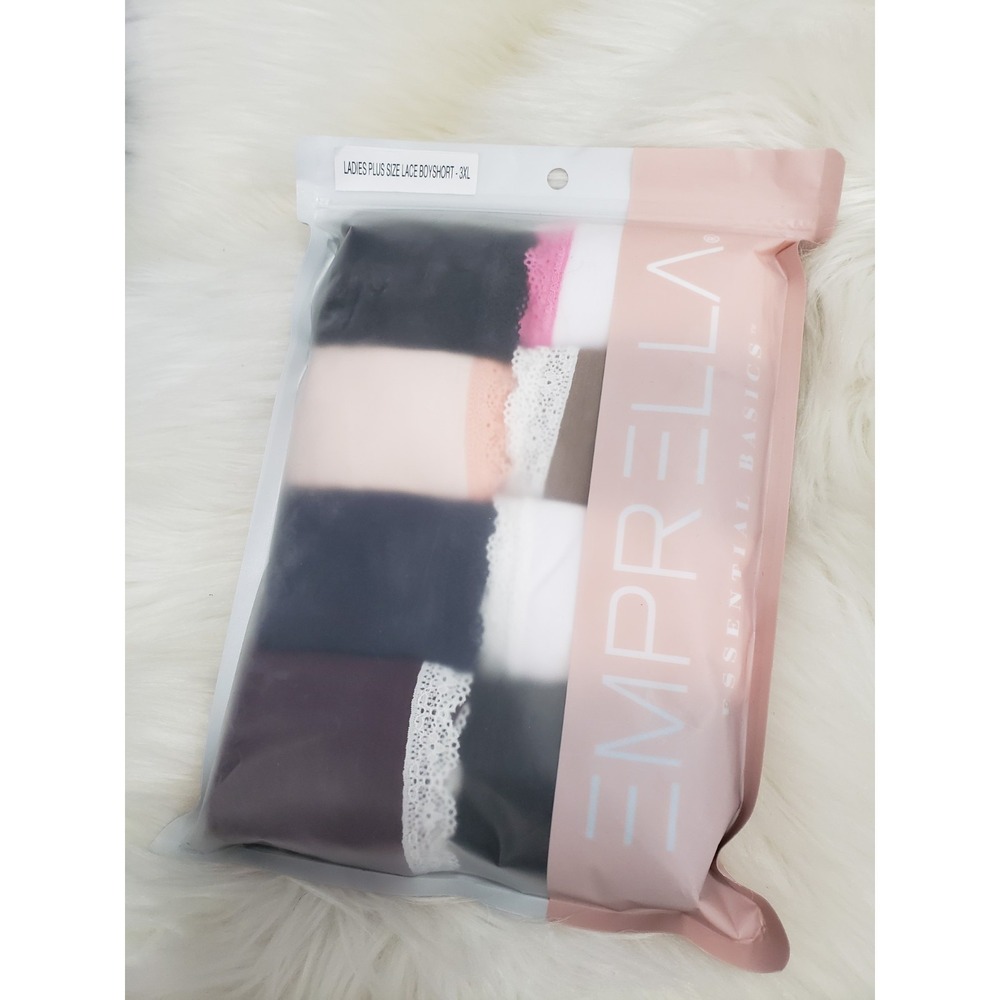 NEW 3XL PLUS SIZE EMPRELLA 8 PACK LACE BOYSHORTS underwear panties womens